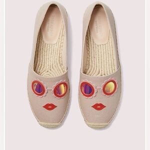 Kate Spade New York "Grenada Glasses" Espadrilles Pale Vellum 8.5 new with box